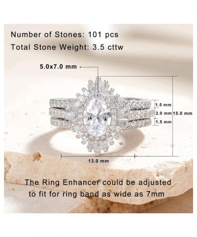 Newshe Vintage Engagement Rings for Women AAAAA Cz Wedding Band Ring Enhancer Bridal Set 3.5 Ct 925 Sterling Silver Halo Size...