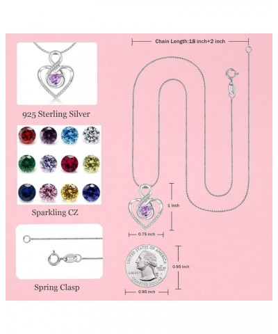 925 Sterling Silver Necklaces for Women, Infinity Love Heart Pendant Necklaces with AAAAA Cubic Zirconia,18+2 inch Chain,Jewe...