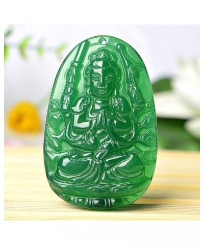 Buddha Pendant Necklace Bodhisattva Amulet Talisman Made of Agate Gemstone red Green Pendant Necklace Avalokiteshvara (Compas...