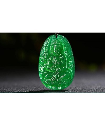 Buddha Pendant Necklace Bodhisattva Amulet Talisman Made of Agate Gemstone red Green Pendant Necklace Avalokiteshvara (Compas...