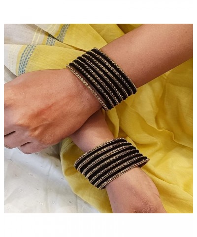 Rakhi Gifts for Sister Boho Oxidized Indian Jewelry Velvet Bangles Set Bracelets Jewelry for Women Multipack 2.6 $10.06 Brace...