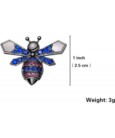 925 Sterling Silver Bee Stud Earrings for Women Girls Crystal Rhinestone Blue Gold Stud Earrings Cubic Zirconia Honey Cute An...