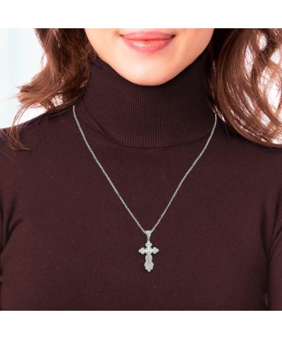 Fine .925 Sterling Silver Crucifix Jesus Christ on the Eastern Orthodox IC XC NIKA Cross Pendant Necklace with with Rolo Chai...