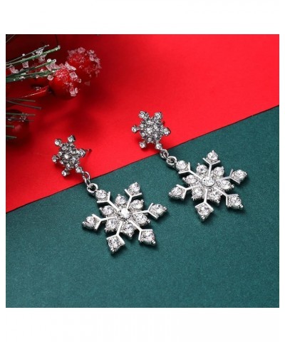 Christmas Snowflake Necklace Bracelet Earrings Snowflake Charm Link Bracelet Austrian Crystal Drop Dangle Earrings Christmas ...