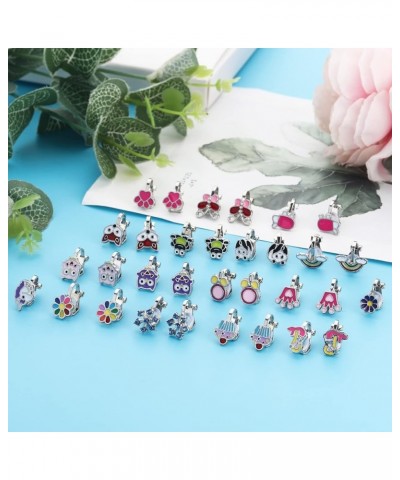 12 Pairs-40 Pairs Clip on Earrings for Girls Cute Earrings Hypoallergenic Earrings Kids Dress up Jewelry Non Piercing Earring...