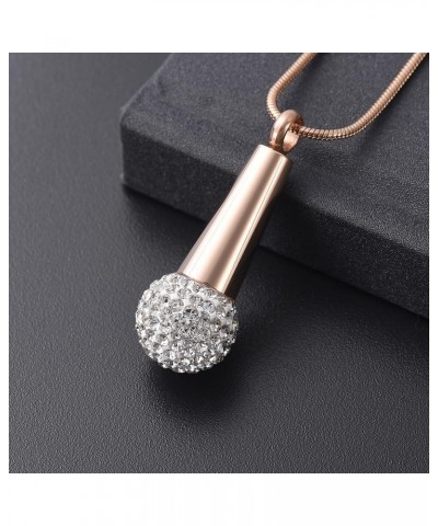 Microphone Cremation Jewelry for Ashes - Memorial Urn Necklace Ashes Holder Stainless Steel Keepsake Pendant Jewelry for Musi...