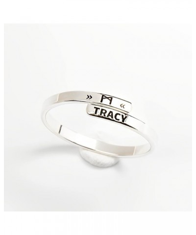 Solid 10K 14K 18K Yellow/White/Rose Gold Personalized Name/Initial Ring for Mother/Girlfriend/Women, Engravable Signet/Wrap R...