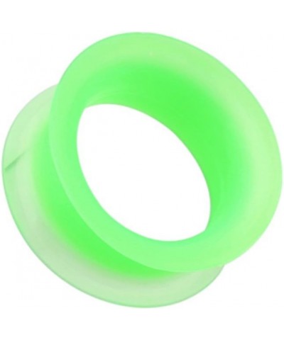 Ultra Thin Flexible Silicone Ear Skin WildKlass Double Flared Tunnel Plug (Sold as Pairs) 9/16" (14mm) Green $8.95 Body Jewelry