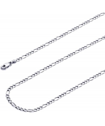 14K Solid Gold Figaro Chains (Select Options) 7 Inches White Gold $1.00 Necklaces