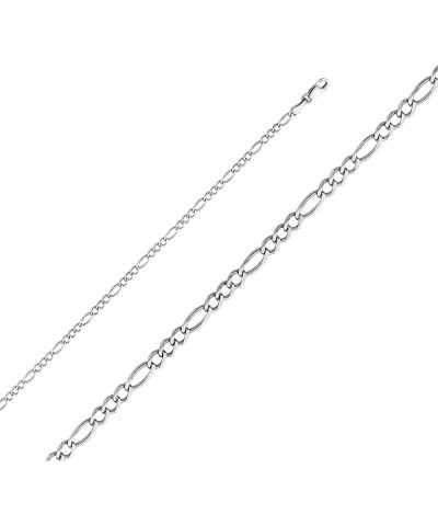 14K Solid Gold Figaro Chains (Select Options) 7 Inches White Gold $1.00 Necklaces