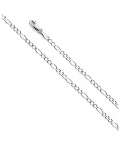 14K Solid Gold Figaro Chains (Select Options) 7 Inches White Gold $1.00 Necklaces