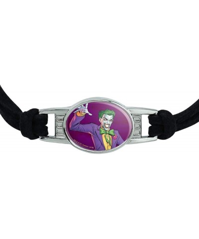 Batman Joker Character Novelty Suede Leather Metal Bracelet black $9.71 Bracelets