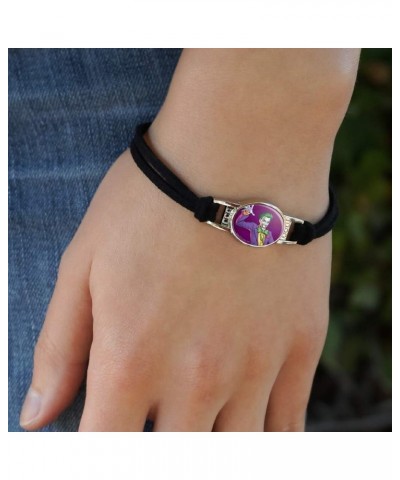 Batman Joker Character Novelty Suede Leather Metal Bracelet black $9.71 Bracelets