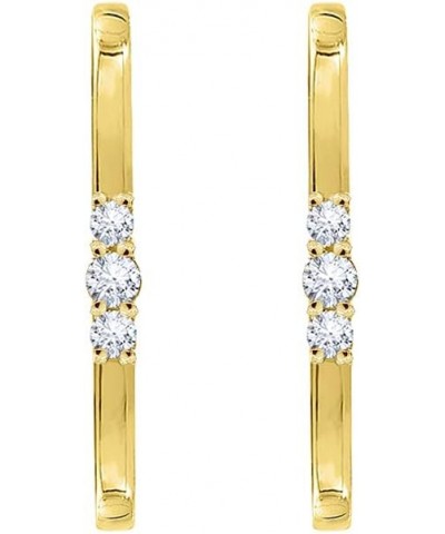 14K Yellow Gold or Platinum Clad Sterling Silver Dainty Cubic Zirconia Whimsical Stud Earrings Triple CZ Bars $10.40 Earrings