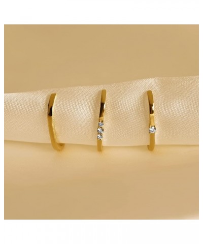 14K Yellow Gold or Platinum Clad Sterling Silver Dainty Cubic Zirconia Whimsical Stud Earrings Triple CZ Bars $10.40 Earrings