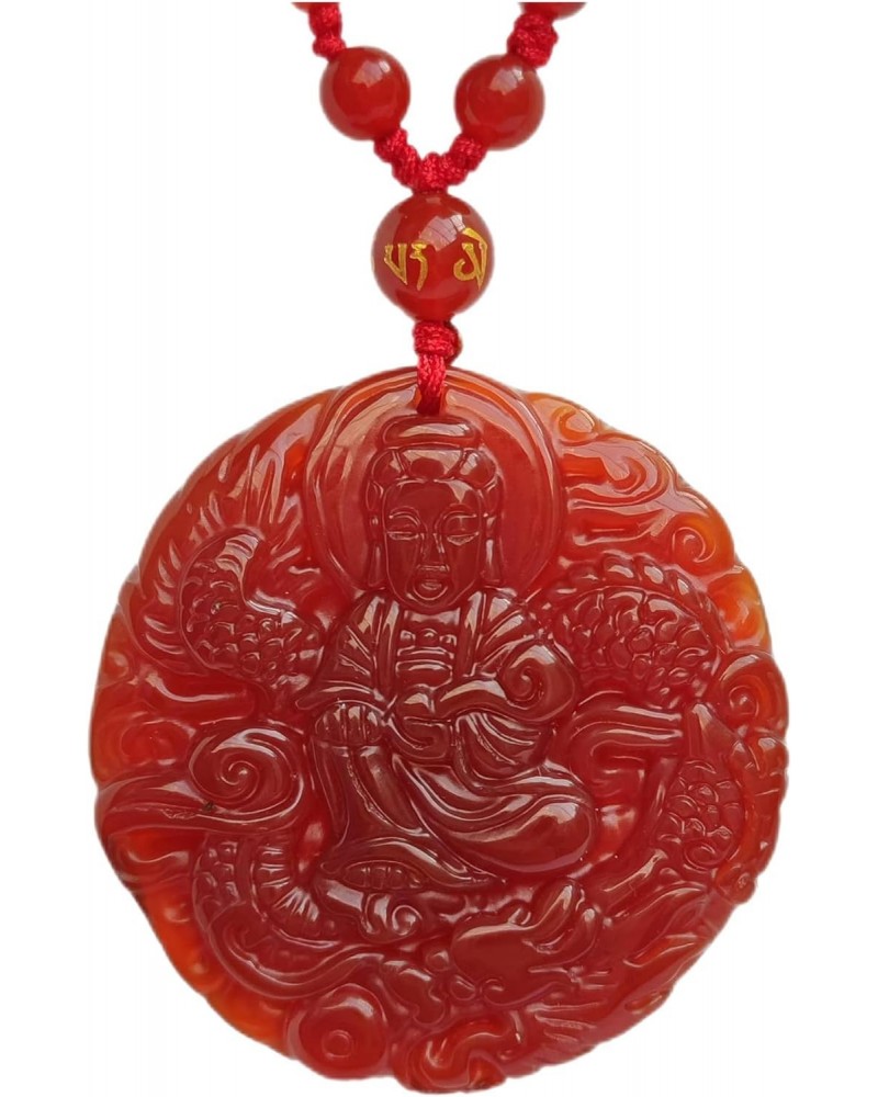 Pure Natural red agate Craftsmanship Dragon Kuan-yin Kannon Guanyin Necklace Pendants (Dragon Kuan-yin) $11.75 Necklaces