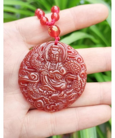 Pure Natural red agate Craftsmanship Dragon Kuan-yin Kannon Guanyin Necklace Pendants (Dragon Kuan-yin) $11.75 Necklaces