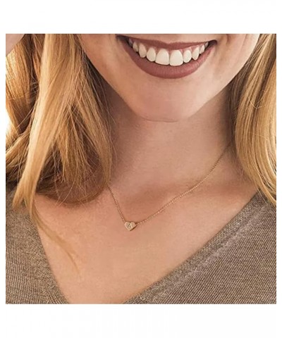 Boogey 18K Gold Plated Tiny Heart Necklace | Dainty Choker Necklace for Women | Personalized Letter Heart Monogram Necklcae |...