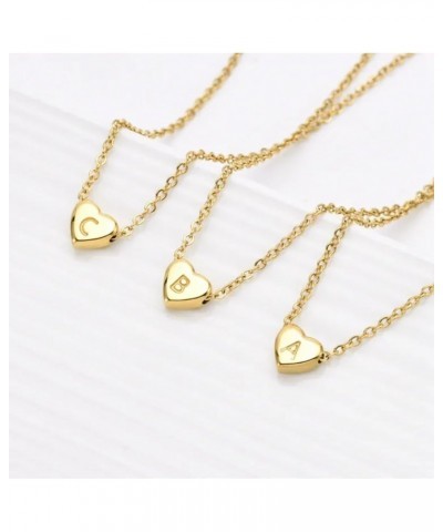 Boogey 18K Gold Plated Tiny Heart Necklace | Dainty Choker Necklace for Women | Personalized Letter Heart Monogram Necklcae |...