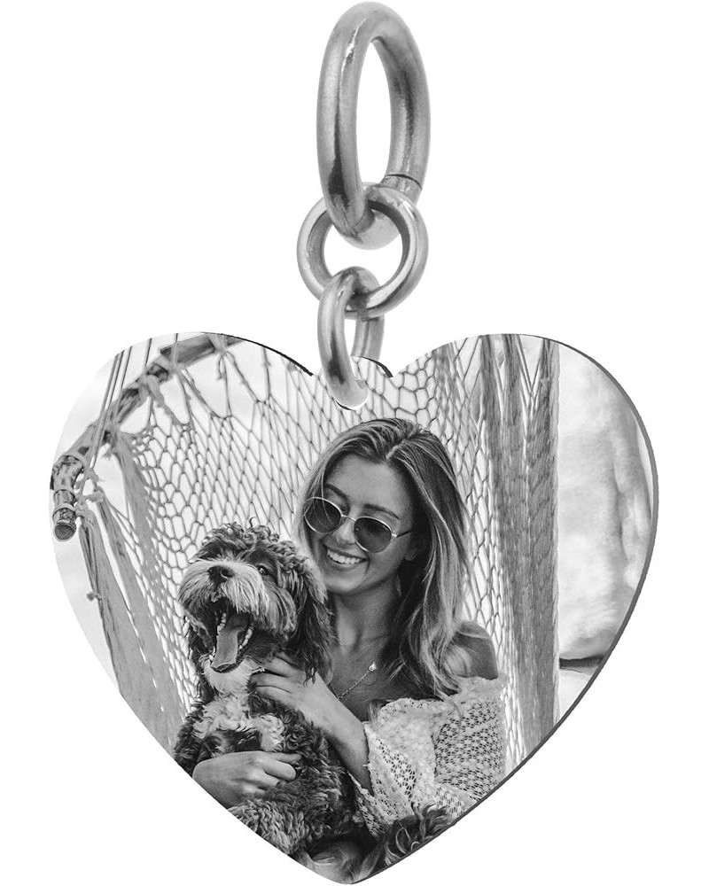 Personalized Photo and Message Engraving Custom Pendant Dangle Charm Bead For European Charm Bracelets 1 Side Photo Engraving...