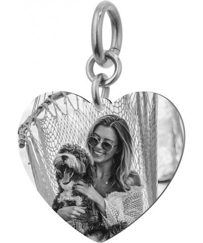 Personalized Photo and Message Engraving Custom Pendant Dangle Charm Bead For European Charm Bracelets 1 Side Photo Engraving...