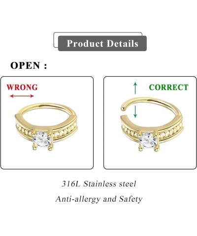 9Pcs 20G Stainless Steel Nose Rings Hoop for Women Men Paved CZ Cute Cartilage Helix Earrings Hoop Body Piercing for Nose Ear...