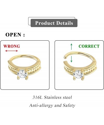 9Pcs 20G Stainless Steel Nose Rings Hoop for Women Men Paved CZ Cute Cartilage Helix Earrings Hoop Body Piercing for Nose Ear...