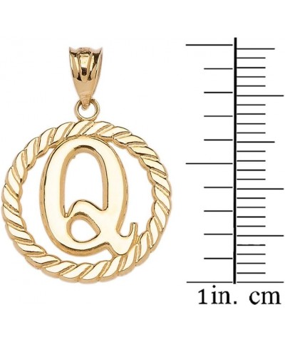 10k Yellow Gold Roped Circle "A-Z" Initial Pendant Necklace 18.0 Inches Q $76.99 Necklaces