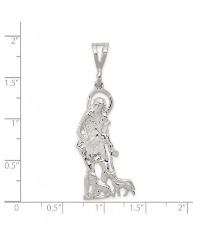 Solid 925 Sterling Silver and Textured Catholic Patron Saint Lazarus Pendant Charm $32.50 Pendants