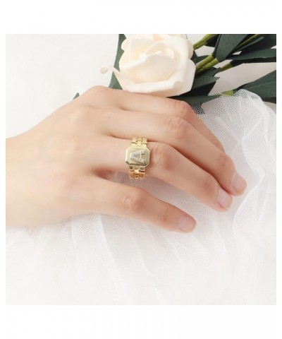 Initial Ring for Women Gold Ring with Initial Letter Open Ring Chunky Adjustable Alphabet Ring for Men Y $5.71 Rings