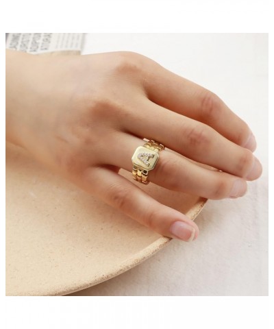 Initial Ring for Women Gold Ring with Initial Letter Open Ring Chunky Adjustable Alphabet Ring for Men Y $5.71 Rings