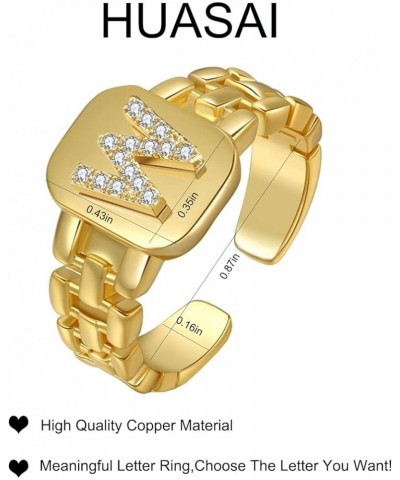 Initial Ring for Women Gold Ring with Initial Letter Open Ring Chunky Adjustable Alphabet Ring for Men Y $5.71 Rings