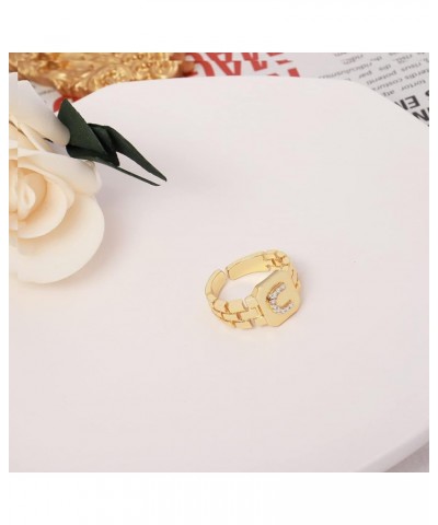 Initial Ring for Women Gold Ring with Initial Letter Open Ring Chunky Adjustable Alphabet Ring for Men Y $5.71 Rings