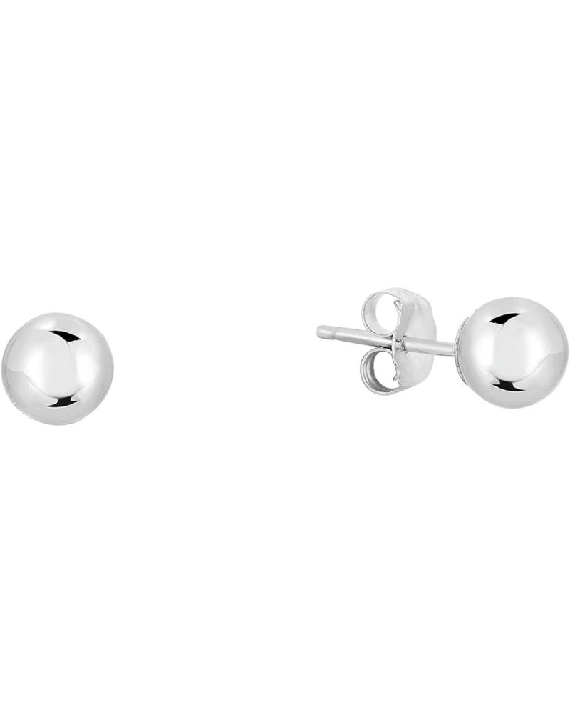 14k White Gold Ball Stud Earrings with Gold Butterfly Pushback 3mm $34.44 Earrings