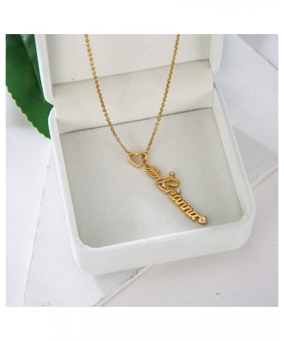 Heart Shaped Arrow Y Necklace with Name 18 + 2 in Made of PVD Gold Plated Stainless Steel Betty Stainless Steel $8.26 Necklaces