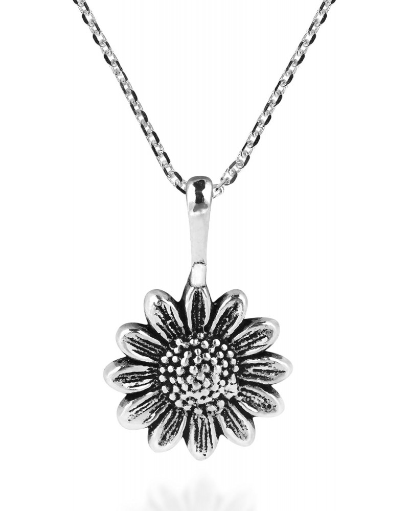 Enchanting Sunflower .925 Sterling Silver Necklace | Adorable Flower Accessory for Women | Sunflower Lover for Jewelry Gift $...