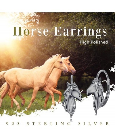 Horse Earrings for Women 925 Sterling Silver Animal Horse Earrings Hypoallergenic Cute Horse Jewelry Gifts for Women Girls Ho...