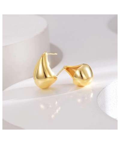 Gold Waterdrop Earrings for Women, Open Hoops with 14K Gold/Silver Plated Hypoallergenic Earrings Dainty Jewelry for Women Gi...