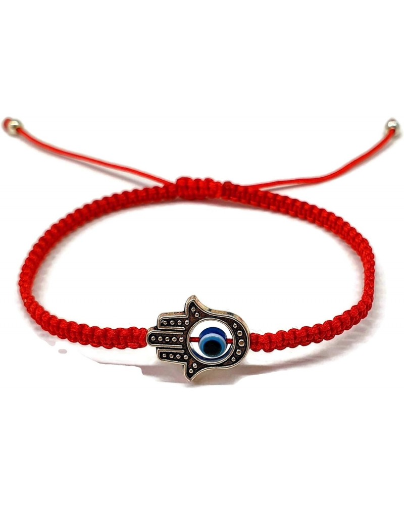 By Dalia – Macrame Red String Bracelet for Luck – Blue Turkish Eye with Fatima Hand Hamsa $6.11 Bracelets