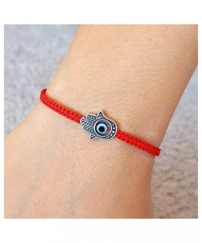 By Dalia – Macrame Red String Bracelet for Luck – Blue Turkish Eye with Fatima Hand Hamsa $6.11 Bracelets