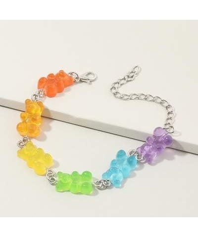 Gummy Bear Necklace Bracelet Set Colorful Multicolor Transparent Resin Bear Earring Cartoon Cute Candy Crazy Aesthetic Pendan...