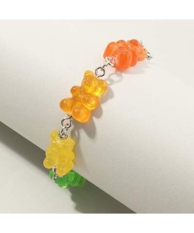 Gummy Bear Necklace Bracelet Set Colorful Multicolor Transparent Resin Bear Earring Cartoon Cute Candy Crazy Aesthetic Pendan...