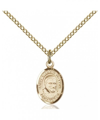 14KT Gold Filled Catholic Patron Saint Petite Charm Medal, 1/2 Inch Saint Vincent de Paul $42.50 Pendants