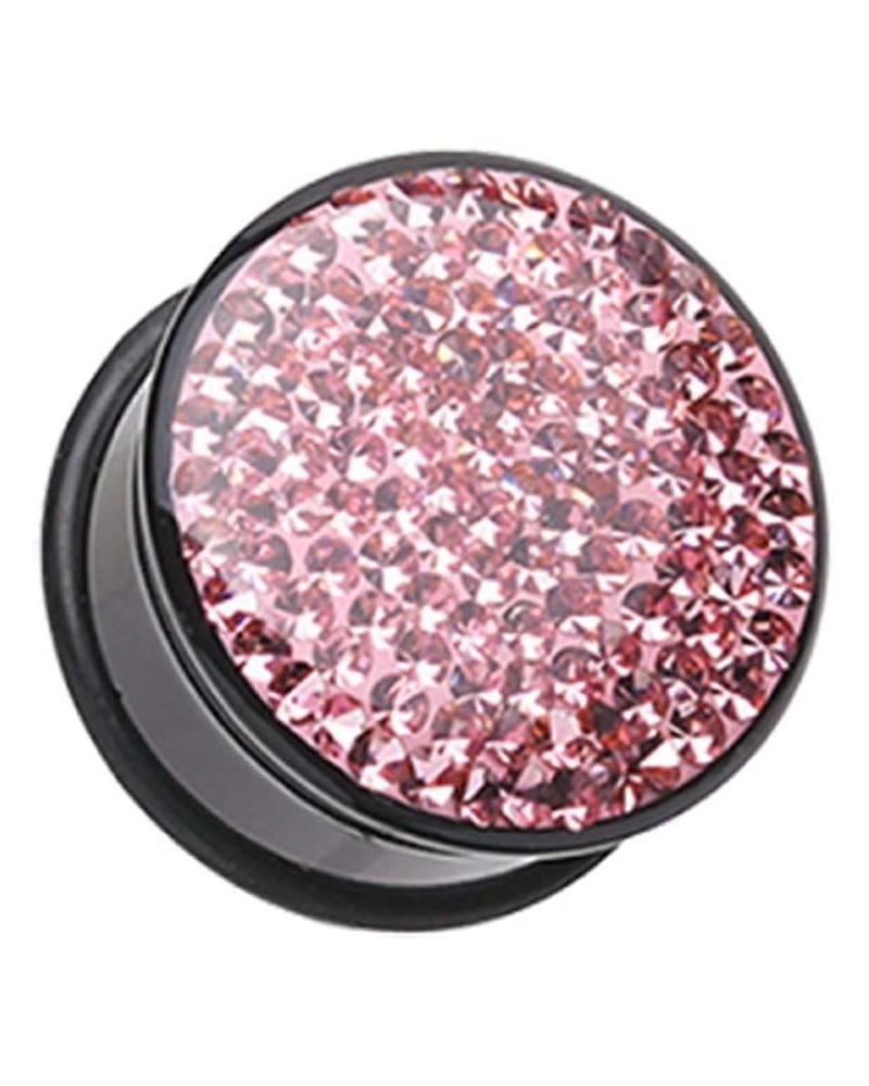 Brilliant Sparkles Black Body Single Flared Ear Gauge Plug 6 GA (4mm), Pink $11.95 Body Jewelry