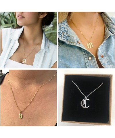 Personalized Old English Initial Necklace Custom Monogram Layered Name Choker Style-1 $11.63 Necklaces