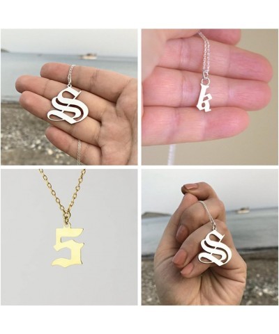 Personalized Old English Initial Necklace Custom Monogram Layered Name Choker Style-1 $11.63 Necklaces