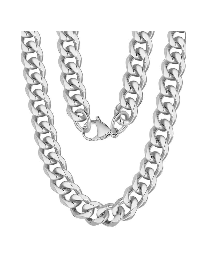 Sturdy Cuban Chain Necklace Stainless Steel 24K Real Gold Plated Chains for Men Women Jewelry, 9/10/13mm Width, 18/20/22/24/2...