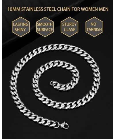 Sturdy Cuban Chain Necklace Stainless Steel 24K Real Gold Plated Chains for Men Women Jewelry, 9/10/13mm Width, 18/20/22/24/2...