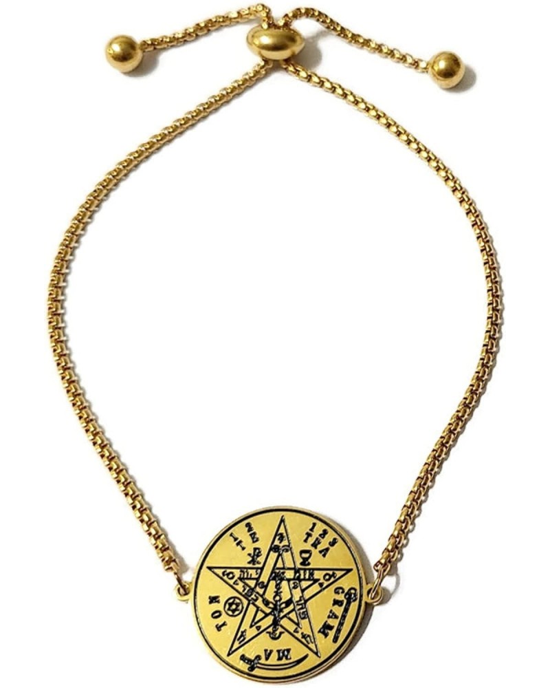 Seal of Tetragrammaton + 72 names of God kabbalah King Solomon seal Coin Bracelet Gold $16.74 Bracelets