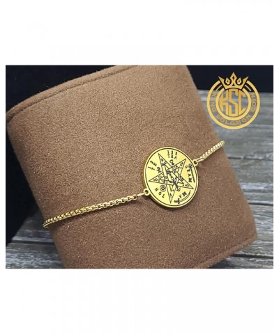 Seal of Tetragrammaton + 72 names of God kabbalah King Solomon seal Coin Bracelet Gold $16.74 Bracelets